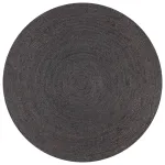 Covor manual, gri închis, 90 cm, iută, rotund GartenMobel Dekor