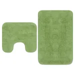 Set covorașe baie, 2 buc., verde, material textil GartenMobel Dekor