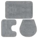 Set covorașe baie, 3 piese, gri, material textil GartenMobel Dekor