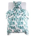 Set husă pilotă, imprimeu frunze, verde, 140x200/60x70 cm GartenMobel Dekor