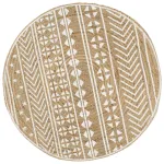 Covor manual cu imprimeu alb, 150 cm, iută GartenMobel Dekor