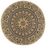 Covor manual cu imprimeu albastru închis, 150 cm, iută GartenMobel Dekor