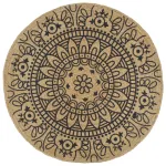 Covor manual cu imprimeu albastru închis, 150 cm, iută GartenMobel Dekor