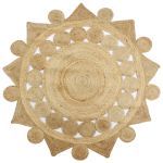 Covor manual din iută împletită, 90 cm GartenMobel Dekor