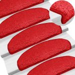 Covorașe pentru scări, 15 buc., 65x21x4 cm, roșii, semirotunde, mari GartenMobel Dekor