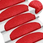 Covorașe pentru scări, 15 buc., 65x21x4 cm, roșii, semirotunde, mari GartenMobel Dekor