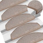 Covorașe pentru scări, 15 buc., 65x24x4 cm, maro deschis, semirotunde, mari GartenMobel Dekor