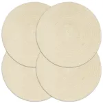 Naproane, 4 buc., natural, 38 cm, bumbac, rotund  GartenMobel Dekor