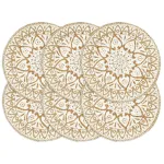 Naproane, 6 buc., alb, 38 cm, iută, rotund GartenMobel Dekor