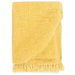 Pătură decorativă, galben muștar, 220 x 250 cm, bumbac  GartenMobel Dekor