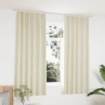 Draperii opace cu cârlige, 2 buc., crem, 140x175 cm, catifea GartenMobel Dekor