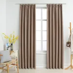 Draperii opace cu cârlige, 2 buc., gri taupe, 140 x 245 cm GartenMobel Dekor