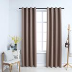 Draperii opace cu inele metalice, 2 buc., gri taupe, 140x245 cm GartenMobel Dekor