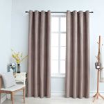 Draperii opace cu inele metalice, 2 buc., gri taupe, 140x245 cm GartenMobel Dekor