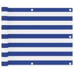 Paravan de balcon, alb și albastru, 75 x 400 cm țesătură oxford GartenMobel Dekor