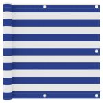 Paravan de balcon, alb și albastru, 90 x 400 cm țesătură oxford GartenMobel Dekor