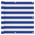 Paravan de balcon, alb și albastru, 90x300 cm, țesătură oxford GartenMobel Dekor