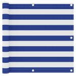 Paravan de balcon, alb și albastru, 90x500 cm, țesătură oxford GartenMobel Dekor