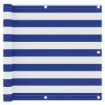 Paravan de balcon, alb și albastru, 90x500 cm, țesătură oxford GartenMobel Dekor