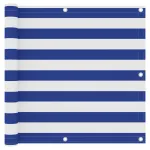 Paravan de balcon, alb și albastru, 90x600 cm, țesătură oxford GartenMobel Dekor