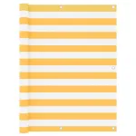 Paravan de balcon, alb și galben, 120 x 400 cm, țesătură oxford GartenMobel Dekor