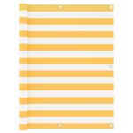 Paravan de balcon, alb și galben, 120 x 400 cm, țesătură oxford GartenMobel Dekor