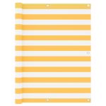 Paravan de balcon, alb și galben, 120 x 500 cm, țesătură oxford GartenMobel Dekor