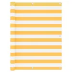 Paravan de balcon, alb și galben, 120 x 500 cm, țesătură oxford GartenMobel Dekor