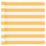 Paravan de balcon, alb și galben, 90 x 300 cm, țesătură oxford GartenMobel Dekor