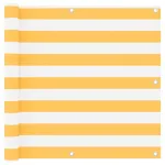 Paravan de balcon, alb și galben, 90 x 400 cm, țesătură oxford GartenMobel Dekor