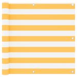 Paravan de balcon, alb și galben, 90 x 400 cm, țesătură oxford GartenMobel Dekor