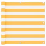 Paravan de balcon, alb și galben, 90 x 500 cm, țesătură oxford GartenMobel Dekor