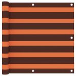 Paravan de balcon portocaliu și maro 90x300 cm țesătură oxford GartenMobel Dekor