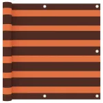 Paravan de balcon portocaliu și maro 90x600 cm țesătură oxford GartenMobel Dekor