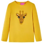 Tricou pentru copii cu mâneci lungi ocru închis 116 GartenMobel Dekor