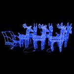 Decorațiune de Crăciun reni și sanie 320 LED-uri acril GartenMobel Dekor