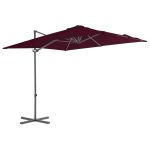 Umbrelă în consolă cu stâlp din aluminiu, bordo, 250x250 cm GartenMobel Dekor