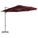 Umbrelă în consolă cu stâlp din oțel, roșu bordo, 300 cm GartenMobel Dekor