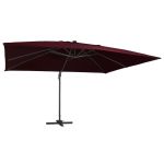 Umbrelă în consolă de grădină cu LED-uri, roșu bordo 400x300 cm GartenMobel Dekor