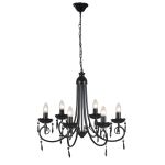 Lampă de tavan Candelabru elegant negru 6 fasunguri pentru becuri GartenMobel Dekor