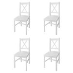 Scaune de bucătărie, 4 buc., alb, lemn de pin GartenMobel Dekor