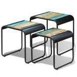 Mese suprapuse, 3 piese, lemn masiv reciclat GartenMobel Dekor