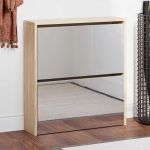 Pantofar cu oglindă 2 niveluri, culoare stejar, 63 x 17 x 67 cm GartenMobel Dekor