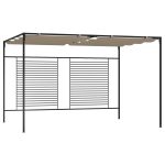 Pavilion grădină, acoperiș retractabil gri taupe 3x4x2,3 m 180 g/m² GartenMobel Dekor