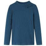 Tricou de copii cu mâneci lungi, tricot cu nervuri, bleumarin, 140 GartenMobel Dekor