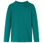 Tricou de copii cu mâneci lungi, tricot cu nervuri, verde închis, 104 GartenMobel Dekor