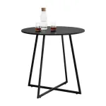 Masa Rotunda de Bucatarie sau Living, Dimensiuni 78 x 80 cm, Cadru Metal, Blat MDF, Culoare Negru