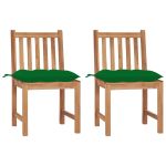 Scaune de grădină cu perne, 2 buc., lemn masiv de tec GartenMobel Dekor