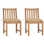 Scaune de grădină cu perne, 2 buc., lemn masiv de tec GartenMobel Dekor