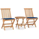 Set mobilier exterior pliabil cu perne, 3 piese, lemn masiv tec GartenMobel Dekor